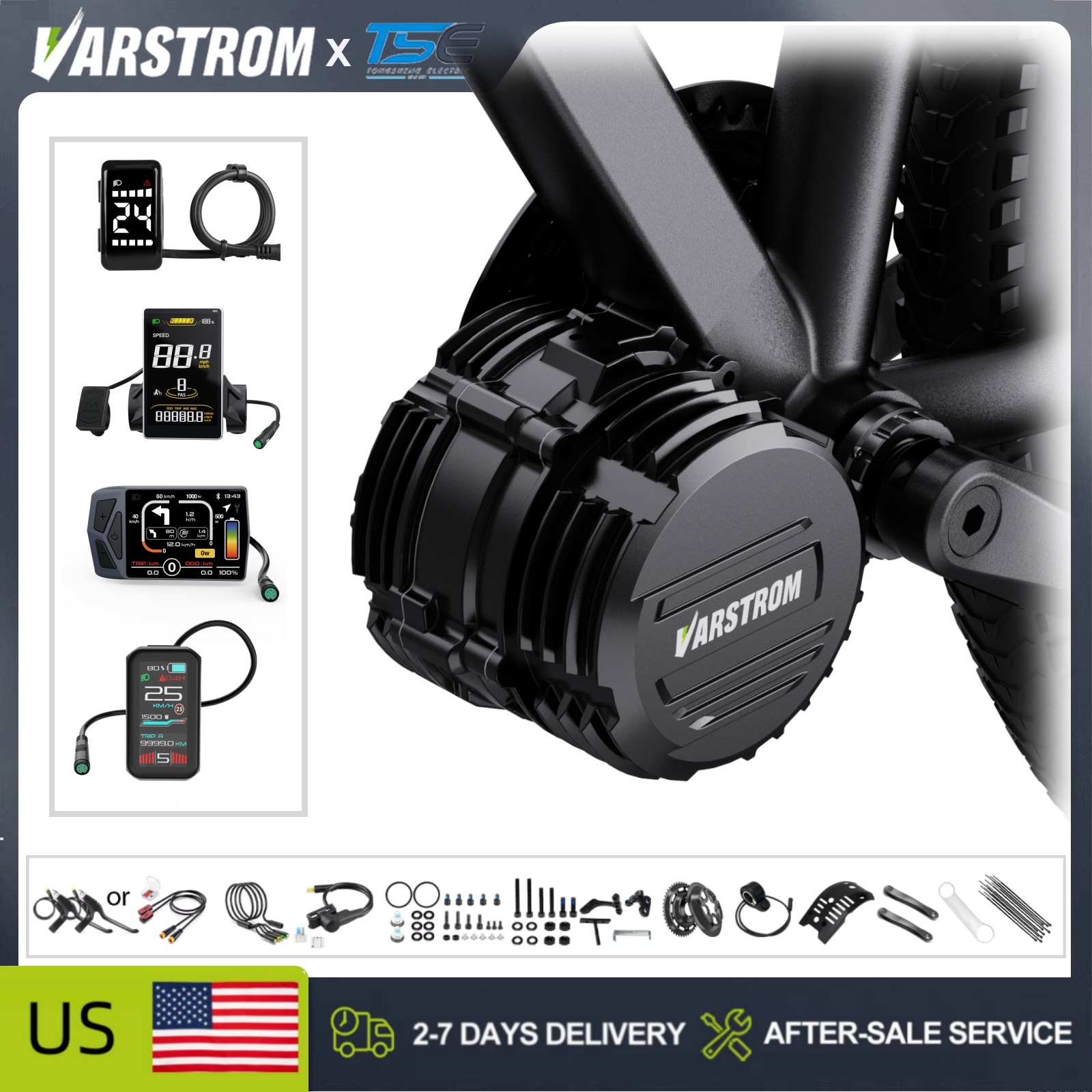 Mid Drive Conversion Kit 1000W - [USA-Lager] Tongsheng TSDZ16 48V 1000W Mittelmotor-Kit